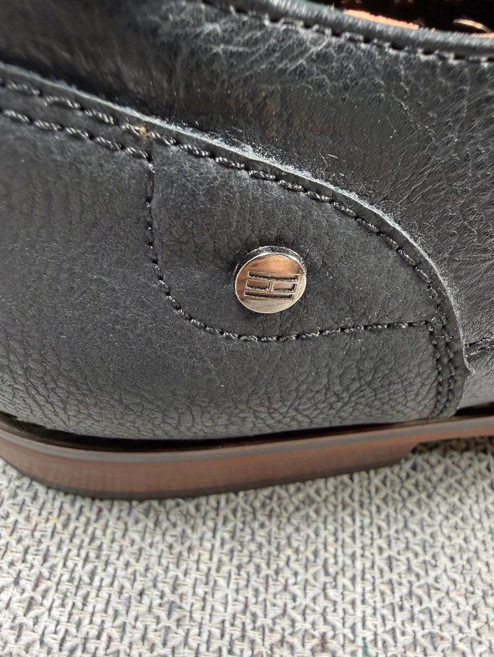Tommy Hilfiger Barmi Black Cap Toe Derby Shoes Men's 13M